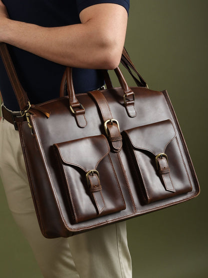 Garrison Leather Laptop Messenger Bag-2
