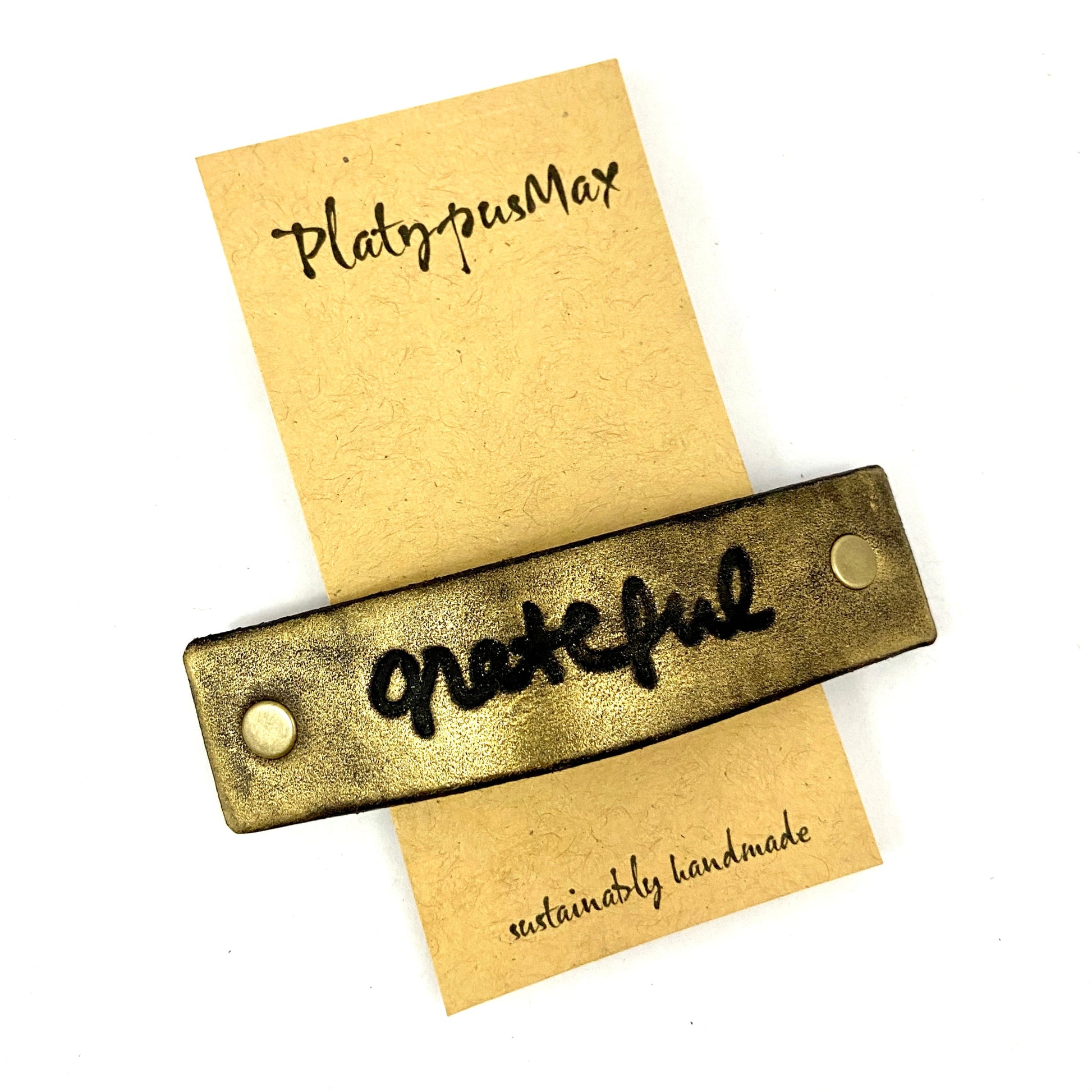 GRATEFUL One Word Caption / Message Hair Clip Barrette-1