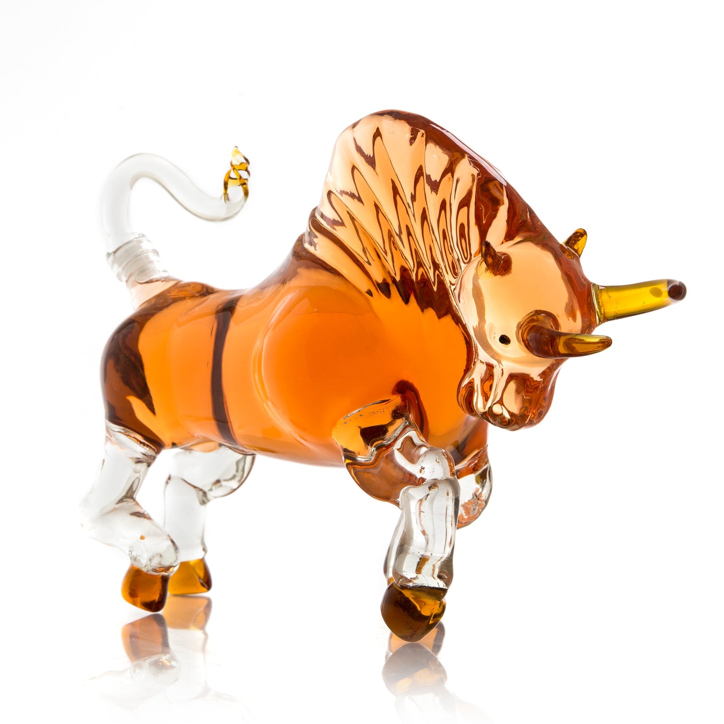 Bull The Wine Savant Charging Bull Heads Forward Animal Liquor Decanter Made For Bourbon, Whiskey, Scotch, Rum, or Tequila, Zodiac Shape Clear-2