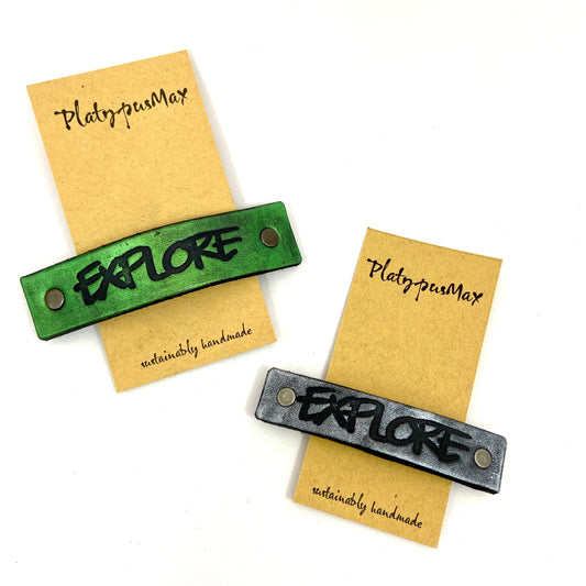 EXPLORE One Word Caption / Message Hair Clip Barrette-0
