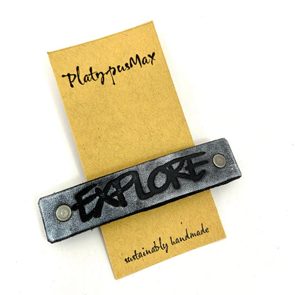 EXPLORE One Word Caption / Message Hair Clip Barrette-2