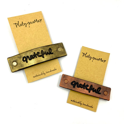 GRATEFUL One Word Caption / Message Hair Clip Barrette-0