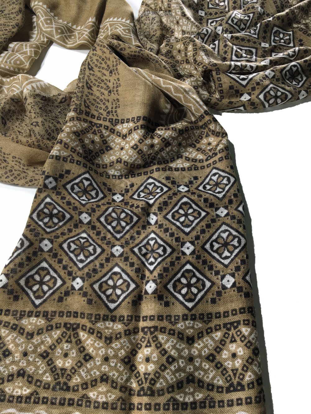 Hand Painted Wool And Silk Blend Scarf-4