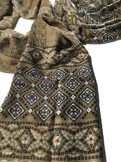 Hand Painted Wool And Silk Blend Scarf-4