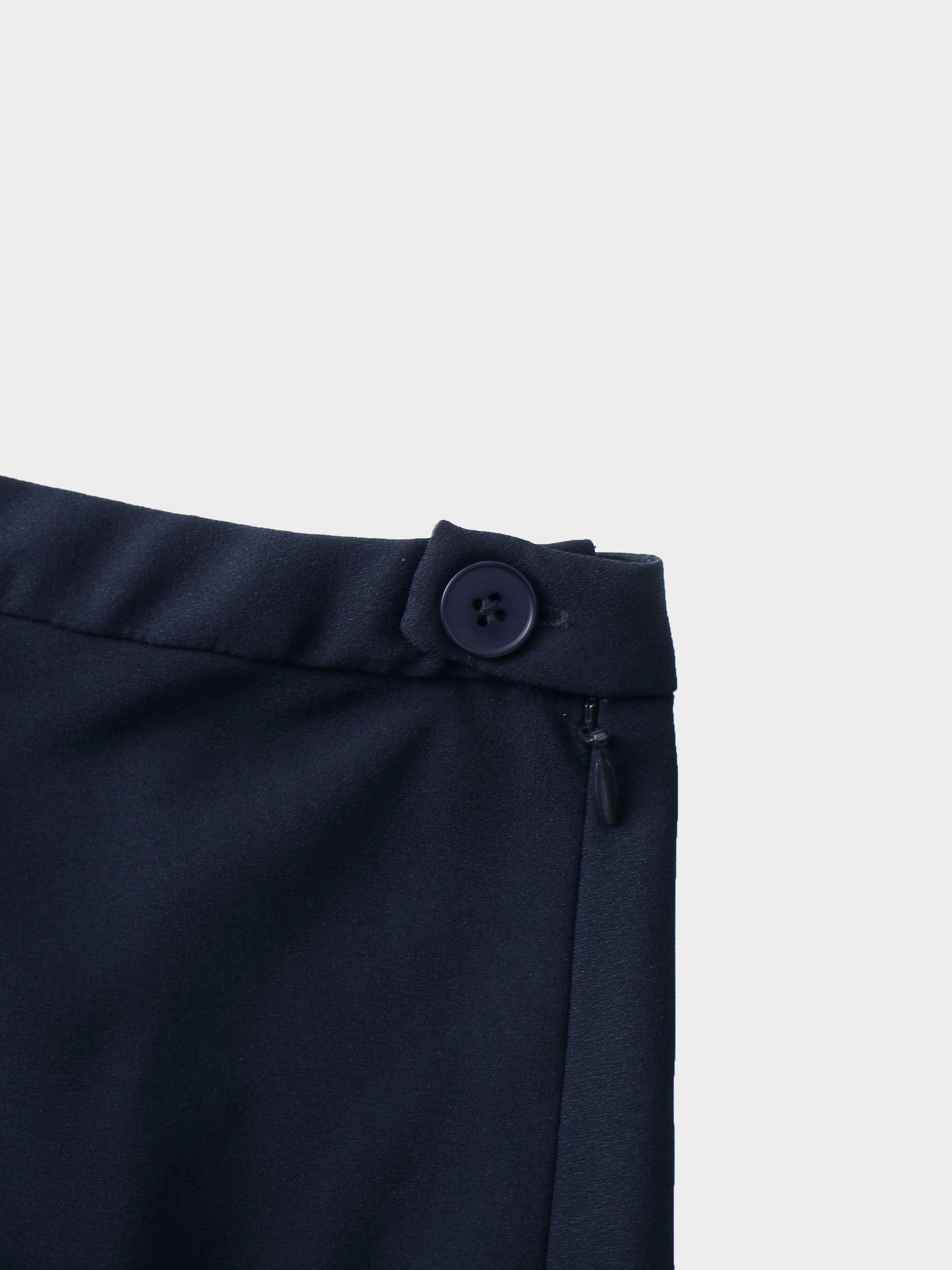 Crepe Flare Skirt-Navy-3