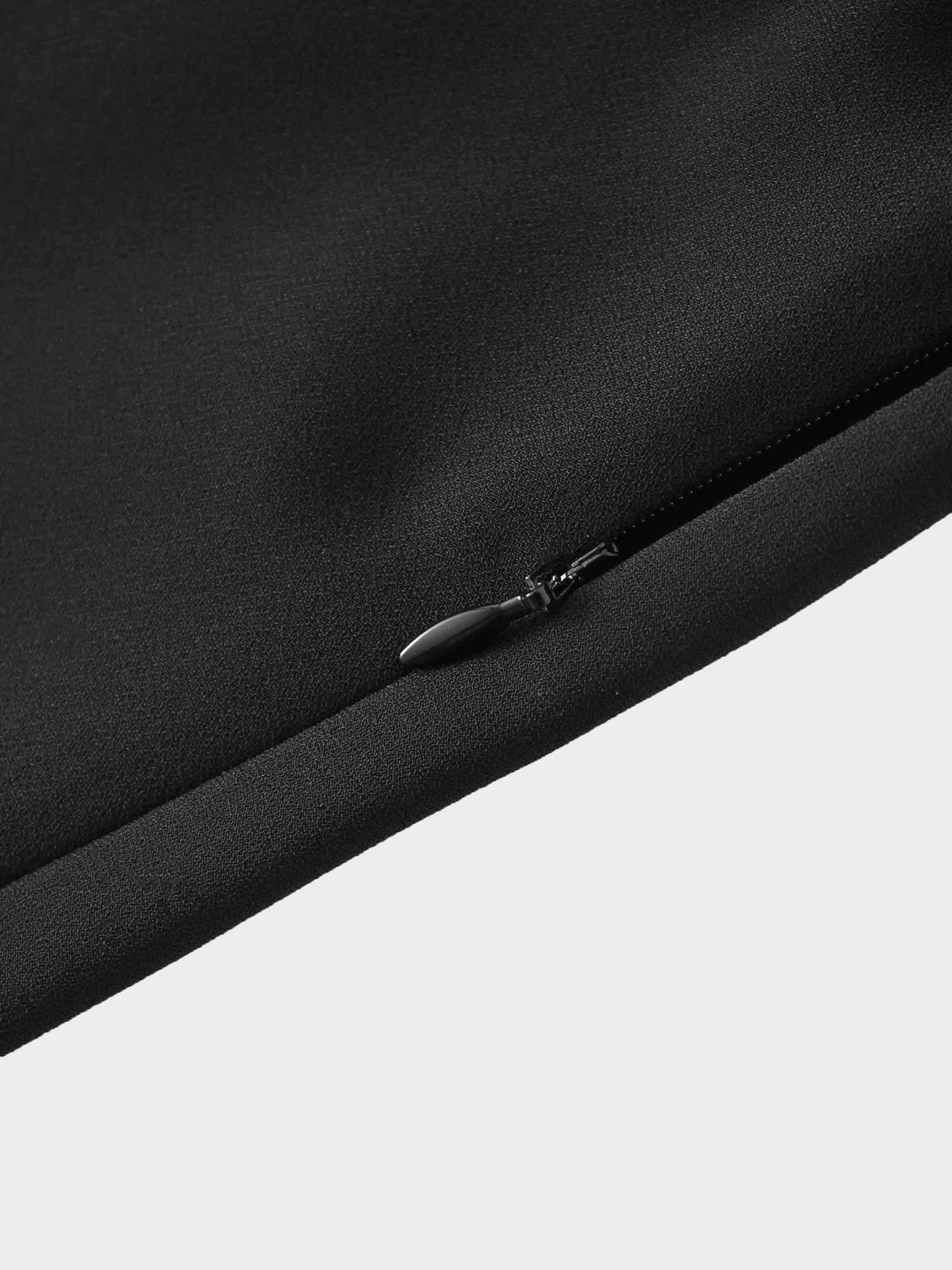 Crepe Flare Skirt-Black-4