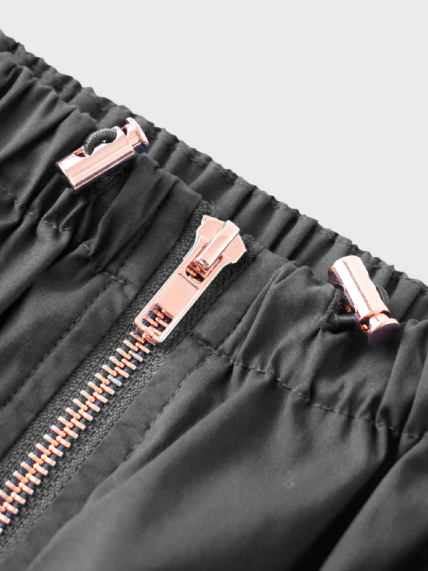 Front Zipper Cotton Circle Skirt-Black-2