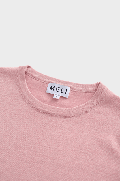 Basic Crew Sweater 3Q-Mauve-2