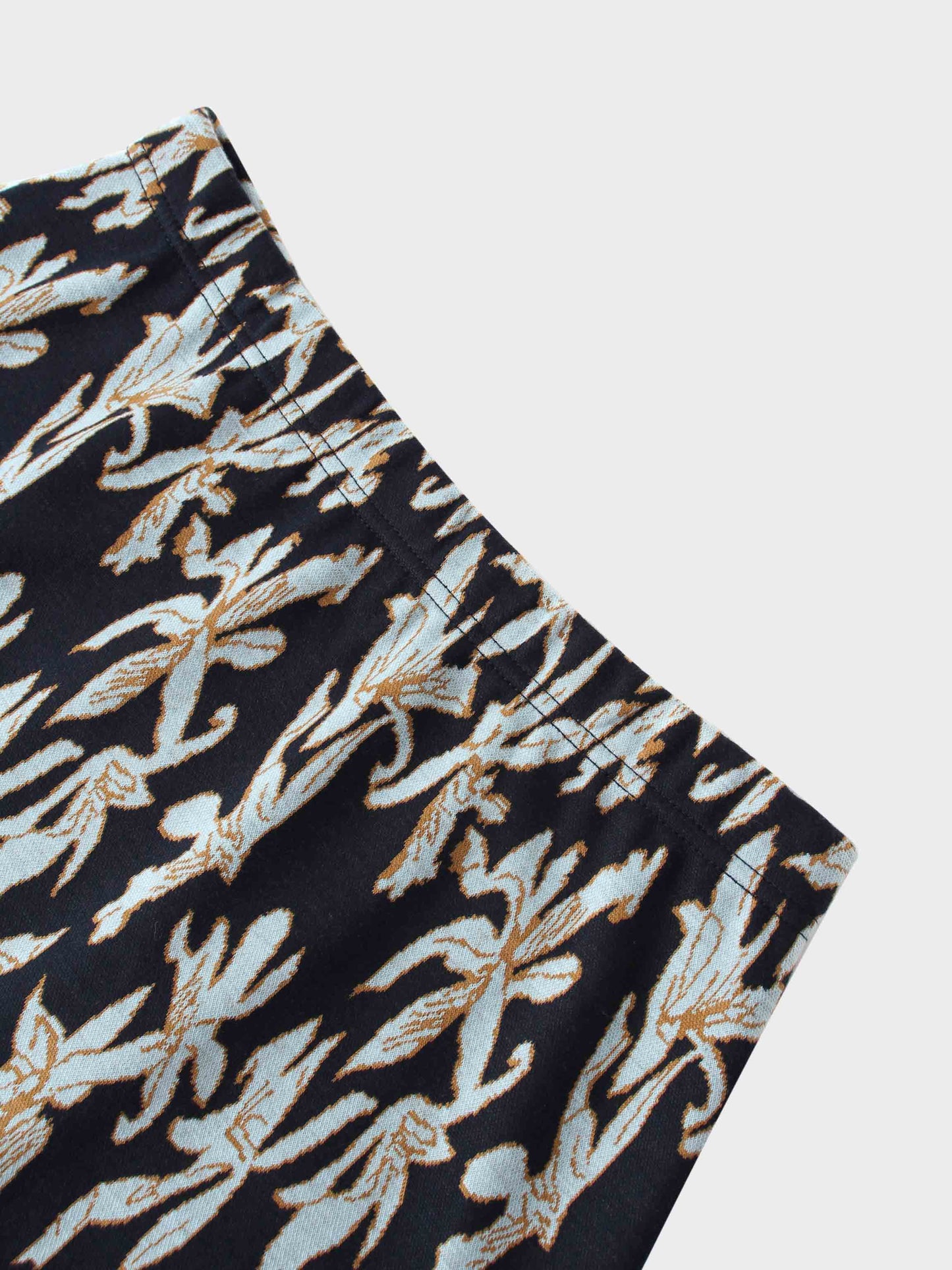 Elastic Waist Maxi Skirt-Blue Floral-3