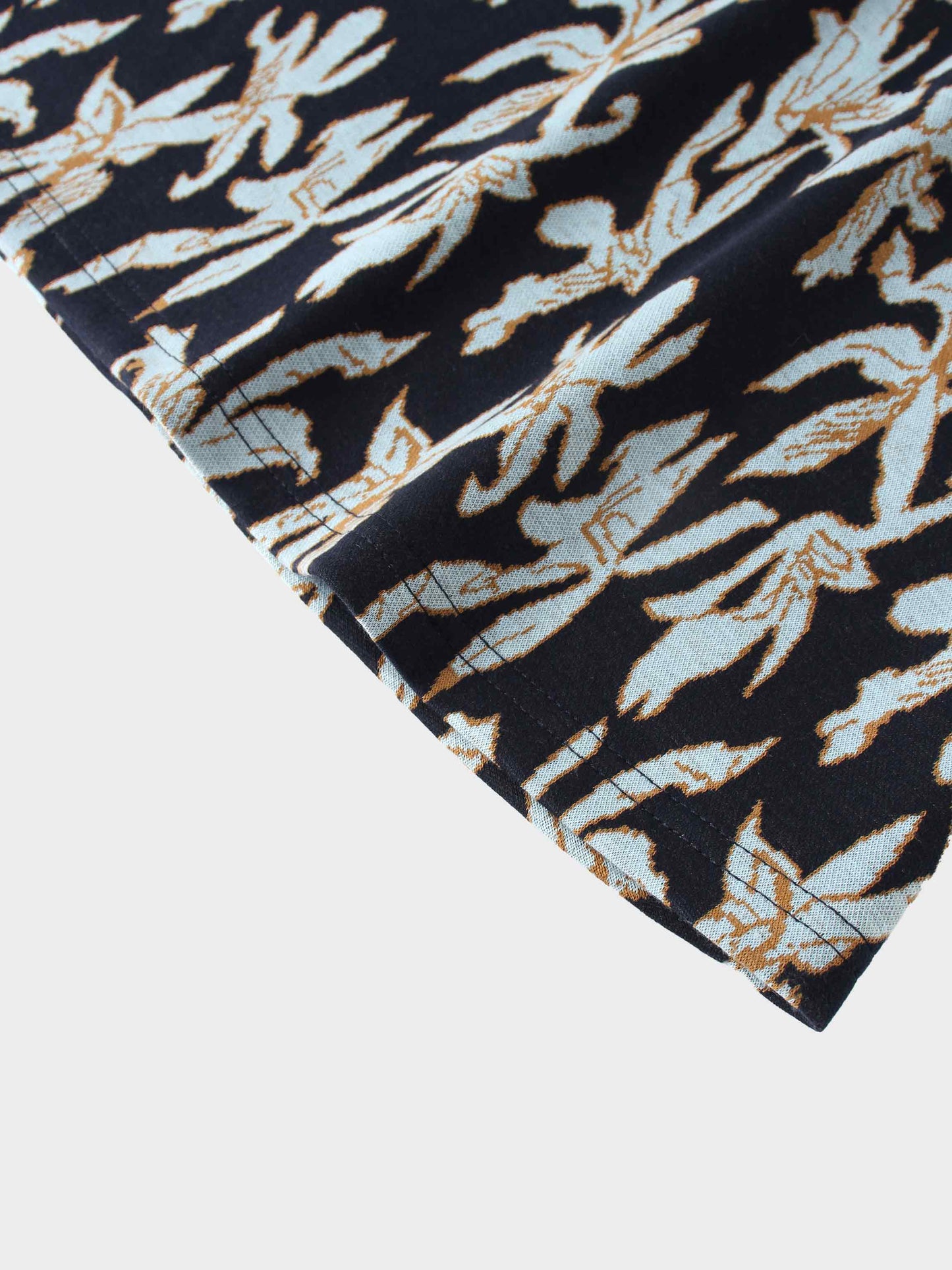 Elastic Waist Maxi Skirt-Blue Floral-4