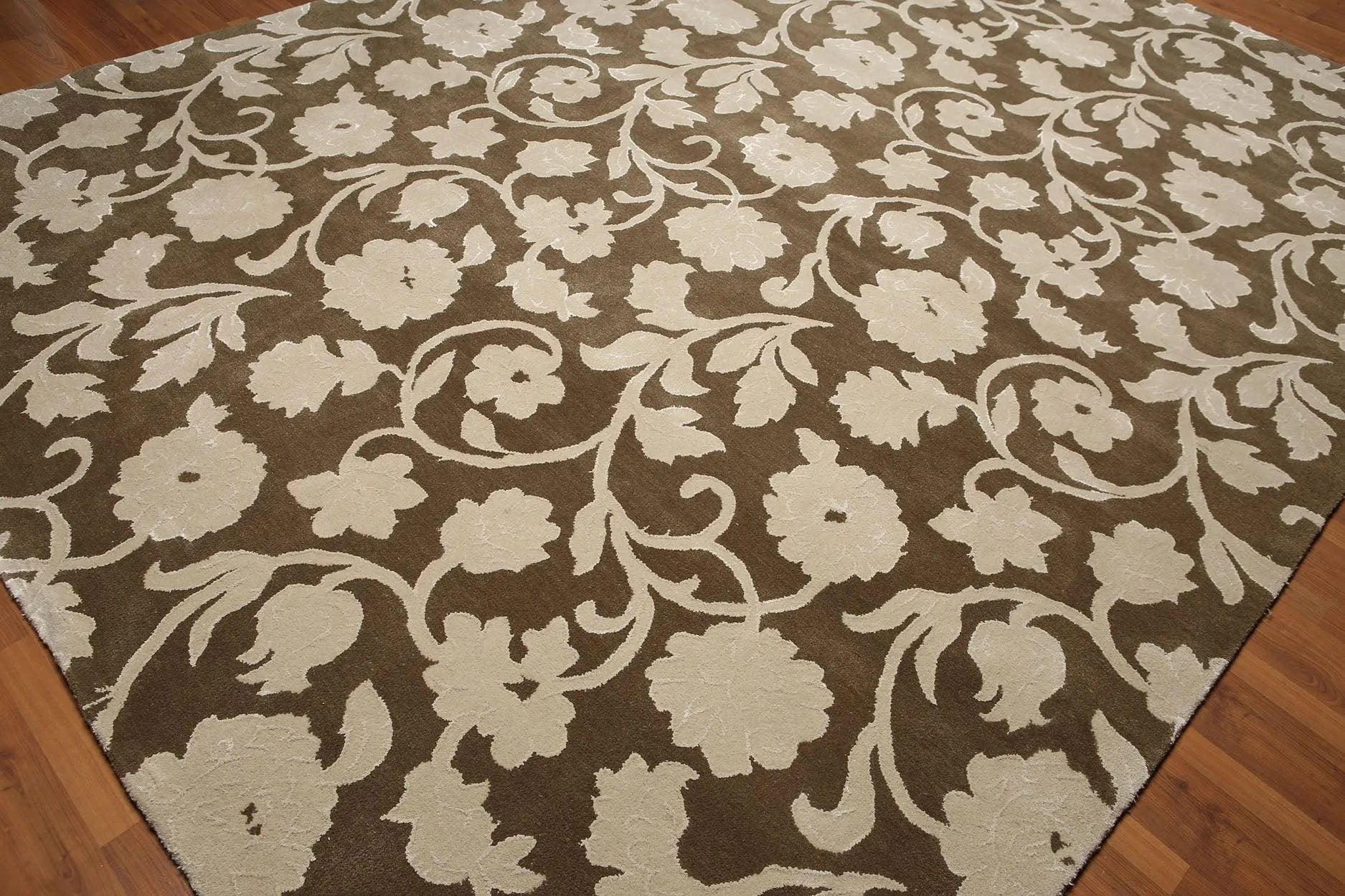 9 x 12 Handmade wool & Silk Oriental Area Rug Transitional 9x12-2