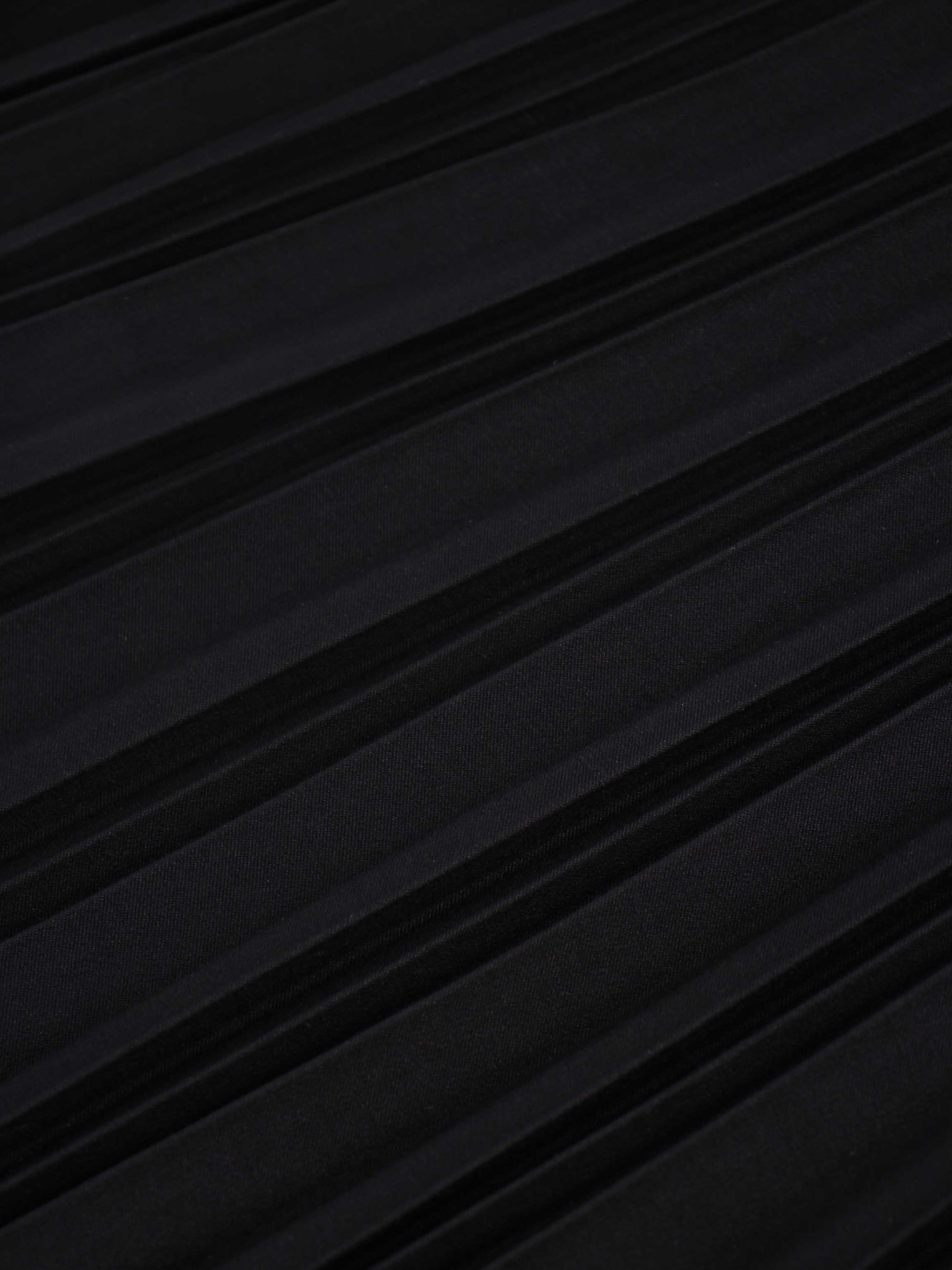 Denim Pleated Skirt-Black-4