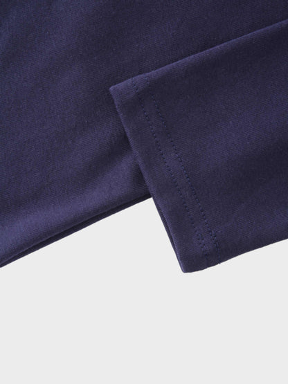 BASIC HIGH V TEE 3Q-NAVY-4