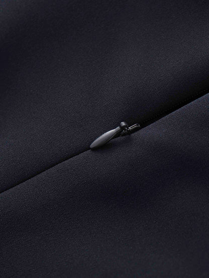 Crepe Slip Dress-Navy-4