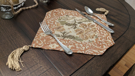 DaDa Bedding Set of 4-Pieces Nature Garden Floral Roses Tapestry Table Dining Cloth Runner Set - 13" x 17" (10072)-0