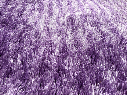 DaDa Bedding Shaggy Soft Door Mat Carpet Rug - 20" x 32" Striped Shiny Purple Lavender-4