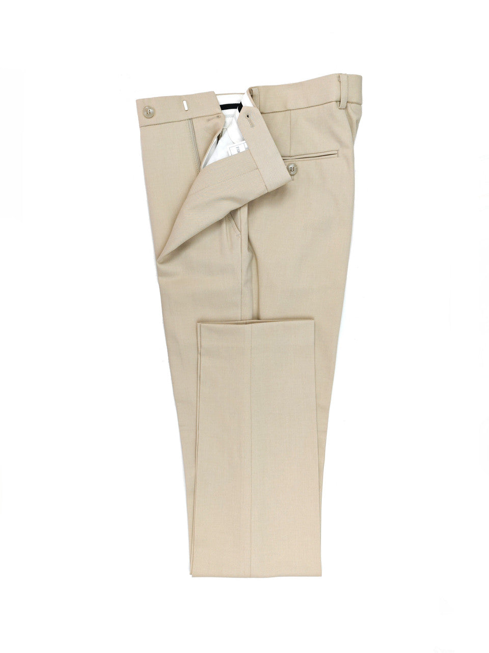 Beige Double-Breasted Slim Fit Suit-2