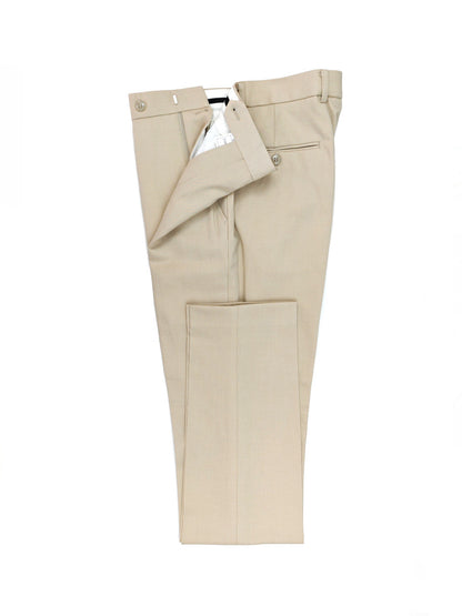 Beige Double-Breasted Slim Fit Suit-2