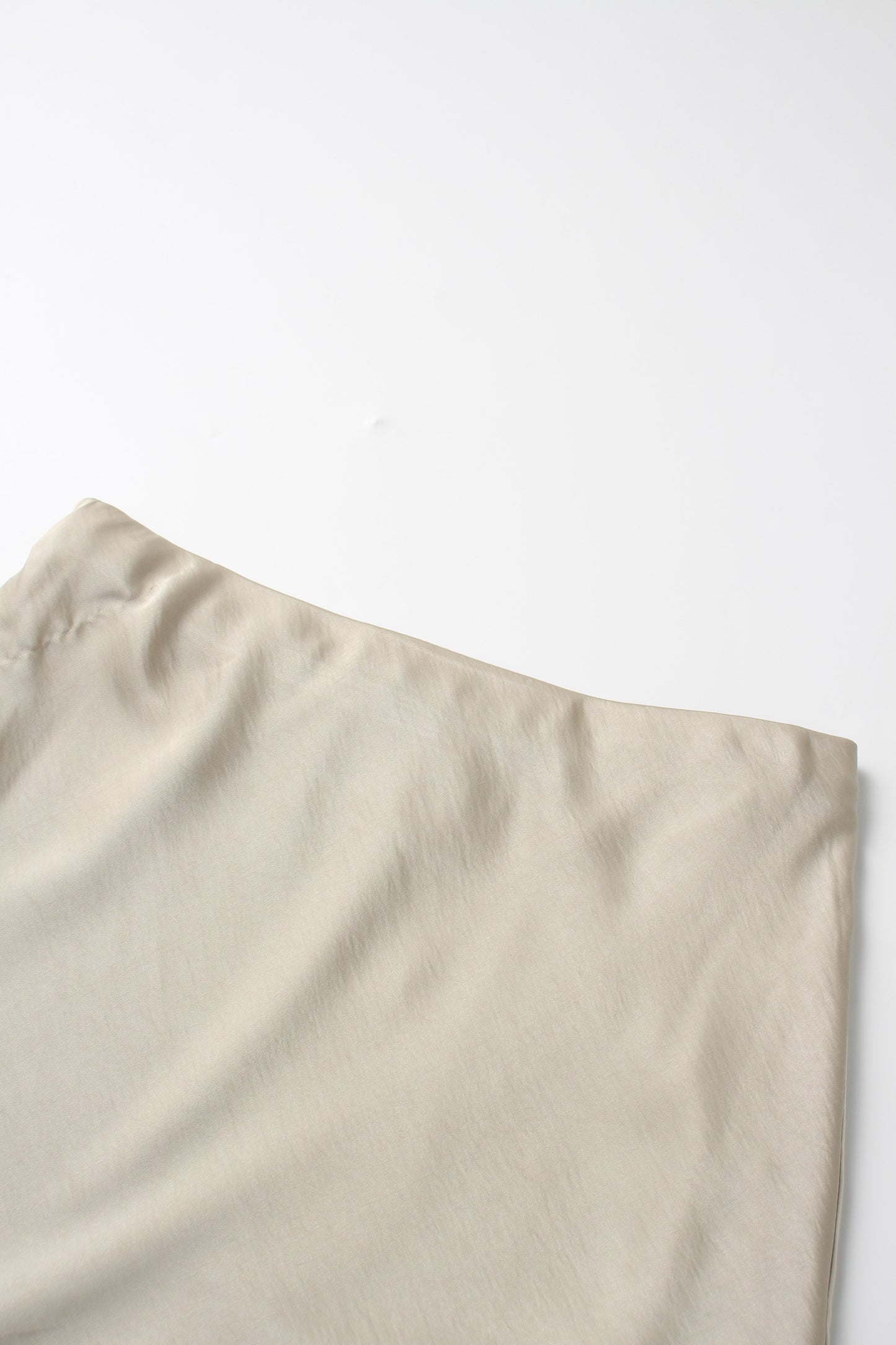 Faux Satin A-Line Skirt-Celery Green-4