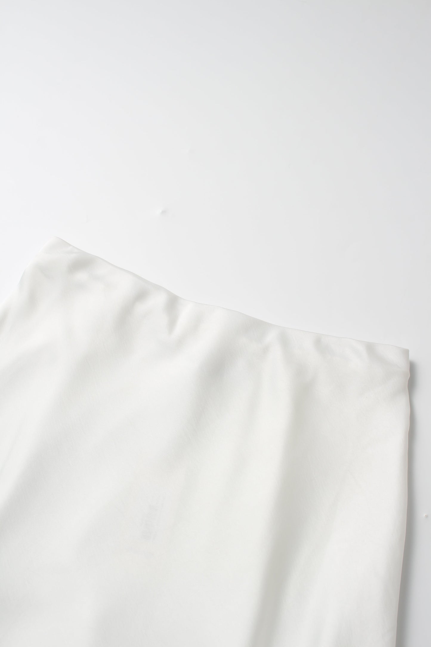 Faux Satin A-Line Skirt-White-2