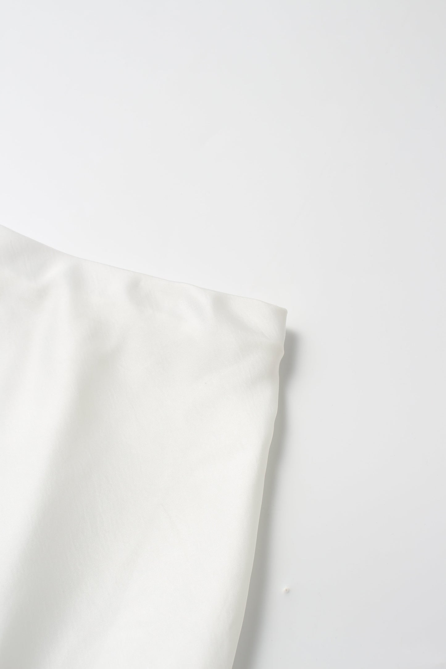 Faux Satin A-Line Skirt-White-3