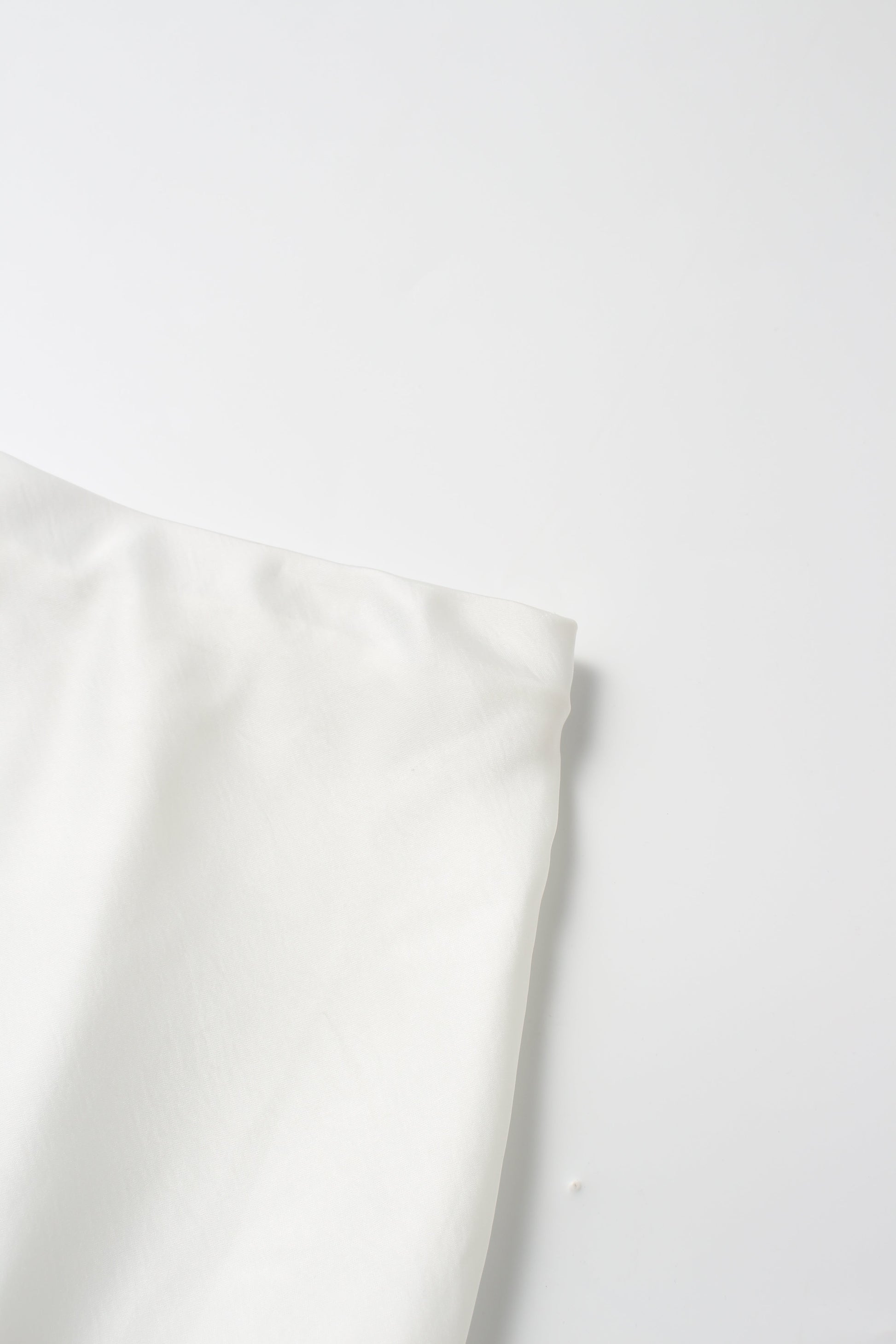 Faux Satin A-Line Skirt-White-3