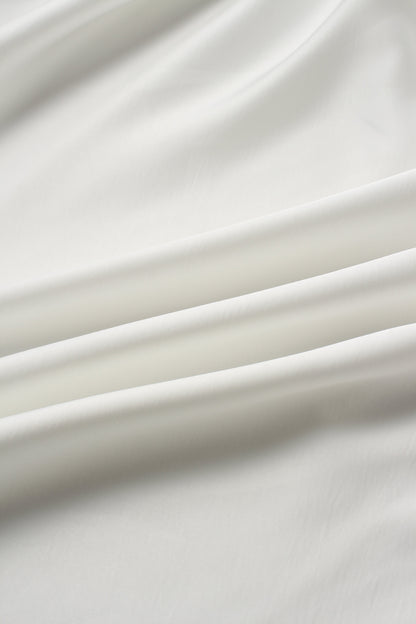 Faux Satin A-Line Skirt-White-4