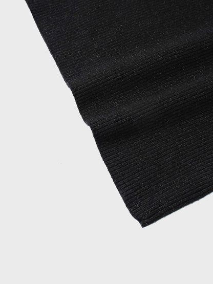 Lurex Ribbed Knit Turtleneck-Black-4