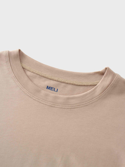 Bubble Sleeve T-Shirt-Taupe-3