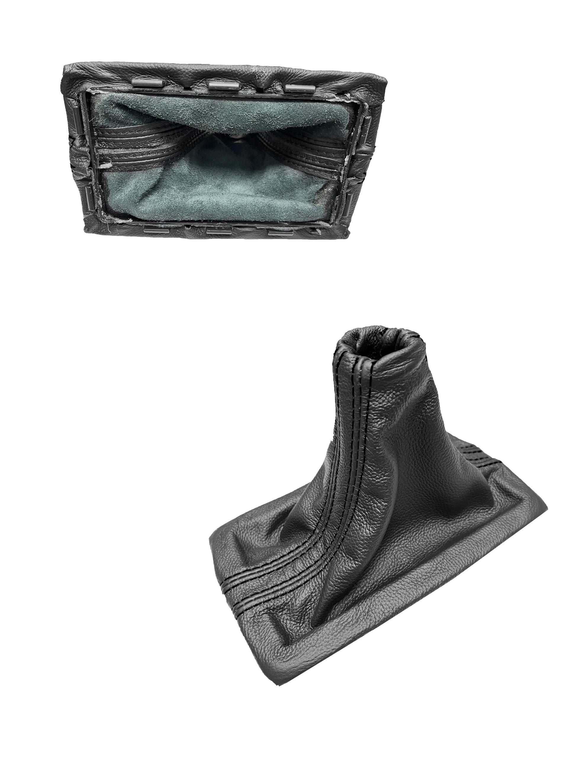 Genuine LEATHER Shift Boot Cover + Frame Fits For Ford Mustang GT 2005 2006 2007 2008 2009-5