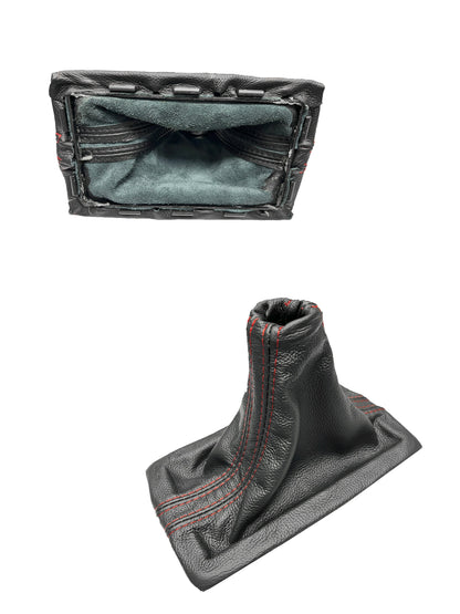 Genuine LEATHER Shift Boot Cover + Frame Fits For Ford Mustang GT 2005 2006 2007 2008 2009-8