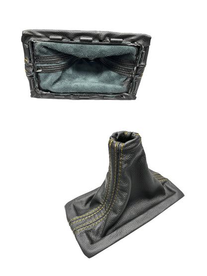 Genuine LEATHER Shift Boot Cover + Frame Fits For Ford Mustang GT 2005 2006 2007 2008 2009-11