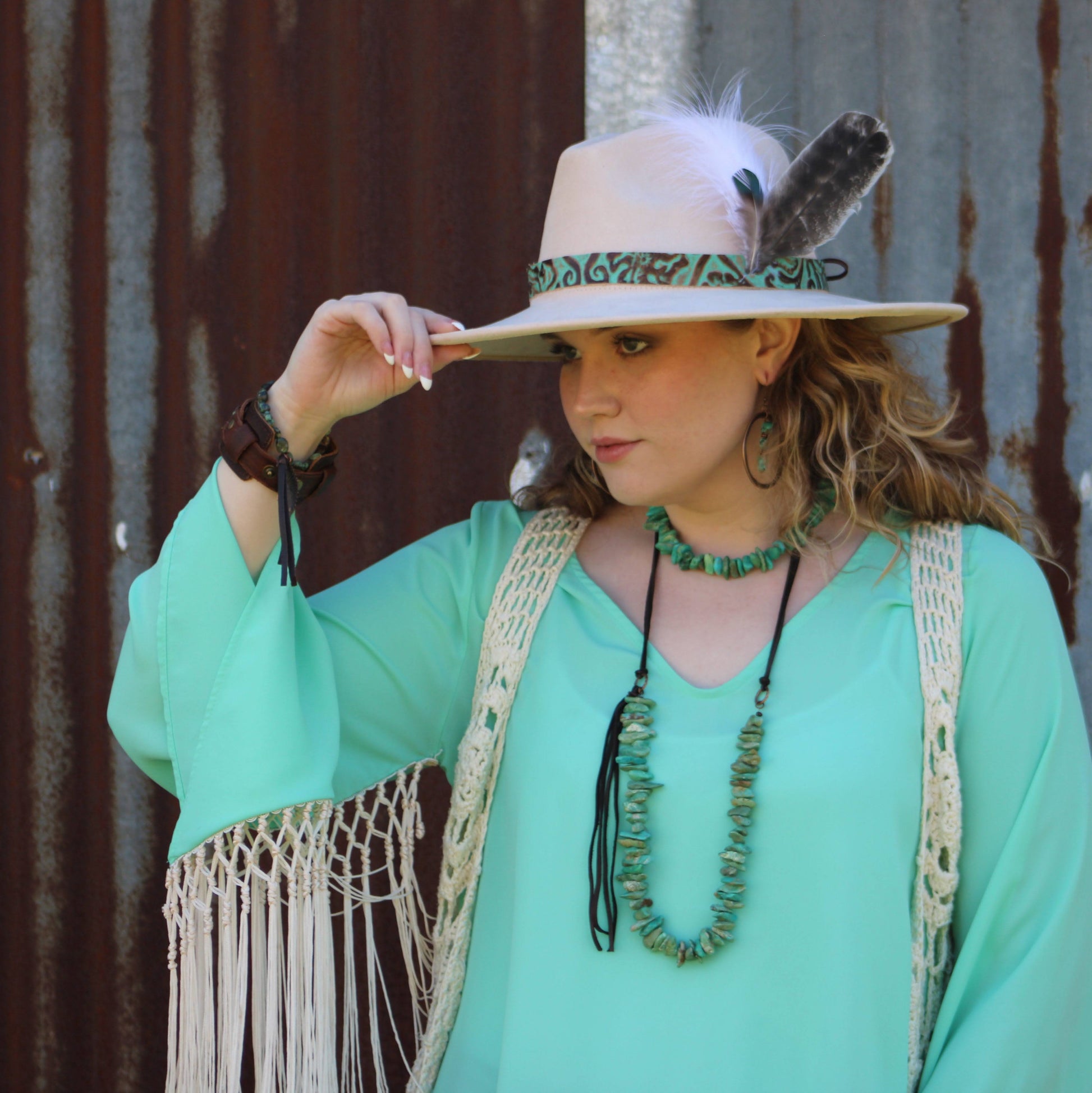 Chunky Genuine Natural Turquoise Beaded Collar Necklace 245b-4