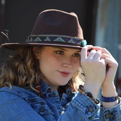 Boho Tan Deer Skin Leather Tassel Earring-Brown Feather 217c-2