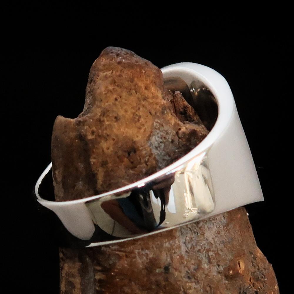 Excellent crafted Men's big red Egyptian Ankh Cross Ring - Sterling Silver-3