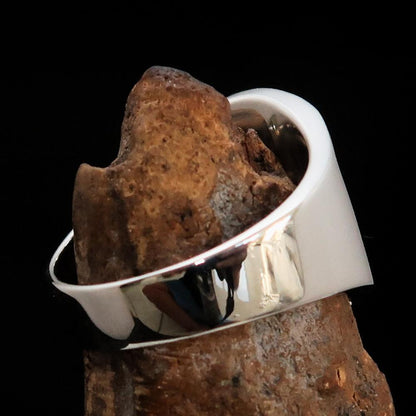 Excellent crafted Men's big red Egyptian Ankh Cross Ring - Sterling Silver-3