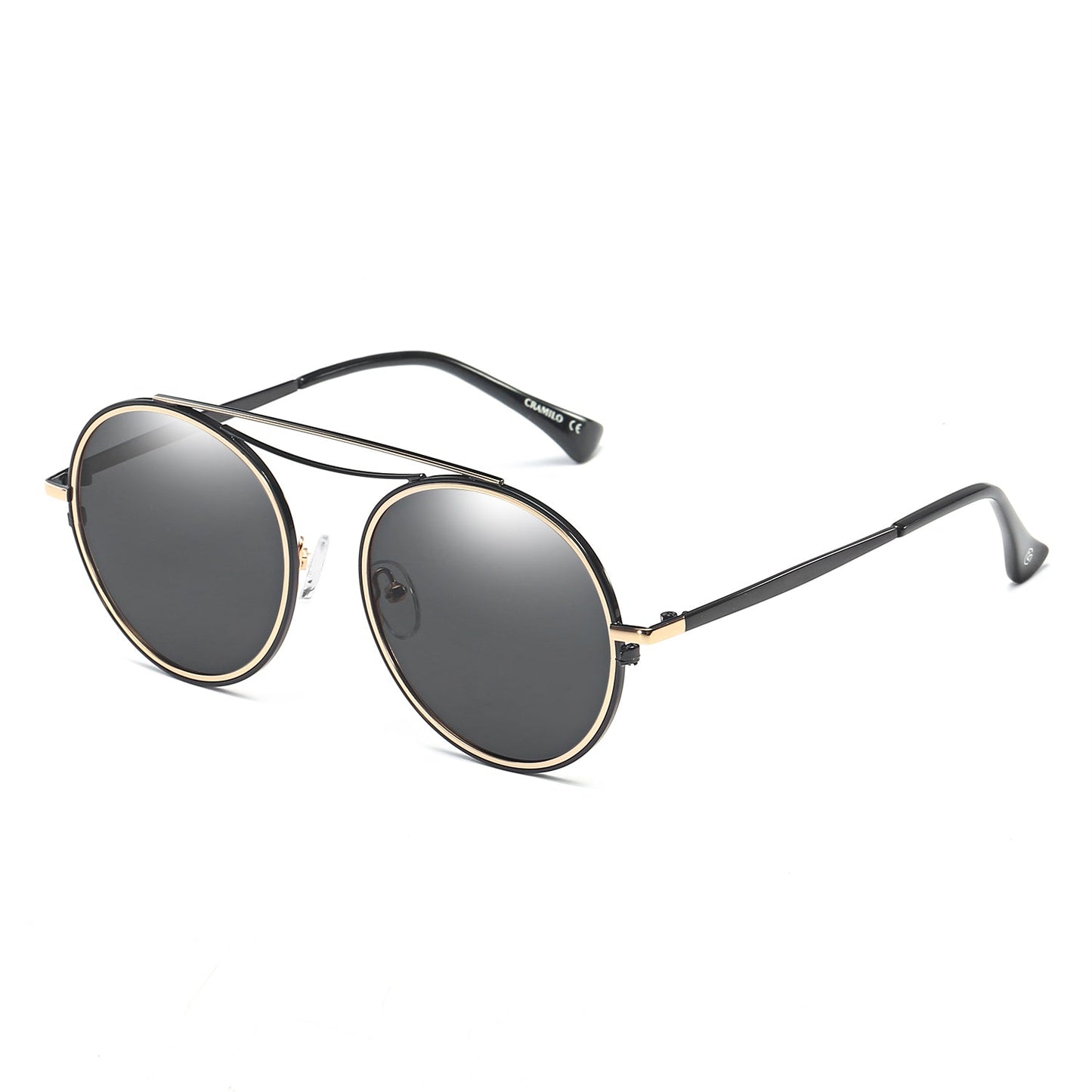 FAIRFAX | Polarized Circle Round Brow-Bar Fashion Sunglasses-5