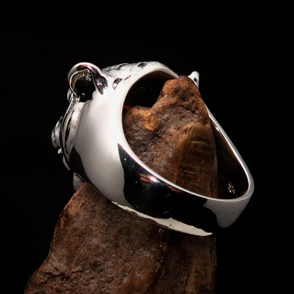 Excellent crafted Men's Tiger Ring red CZ Eyes - Sterling Silver-4