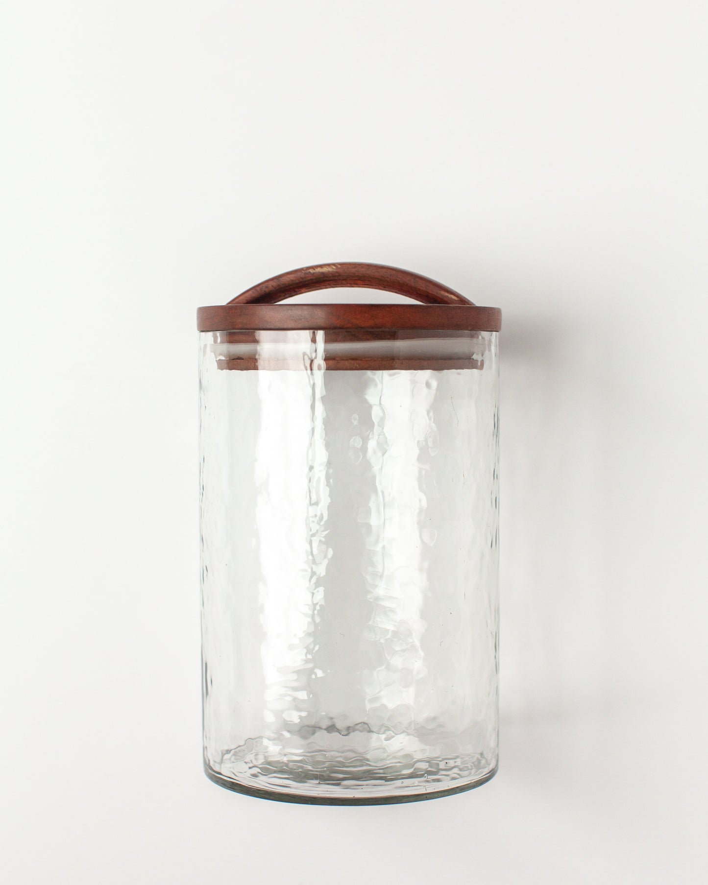 Hammered Glass Canisters with Wood Lid-11