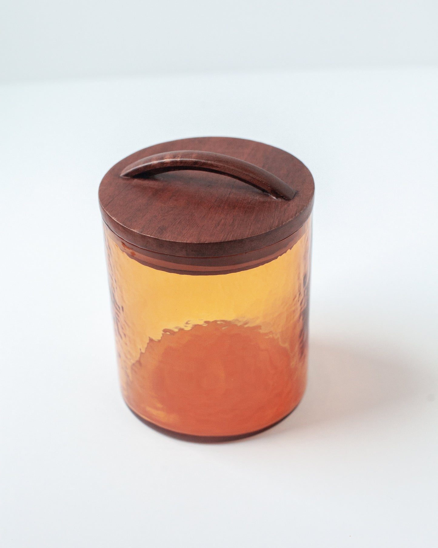 Hammered Glass Canisters with Wood Lid-7