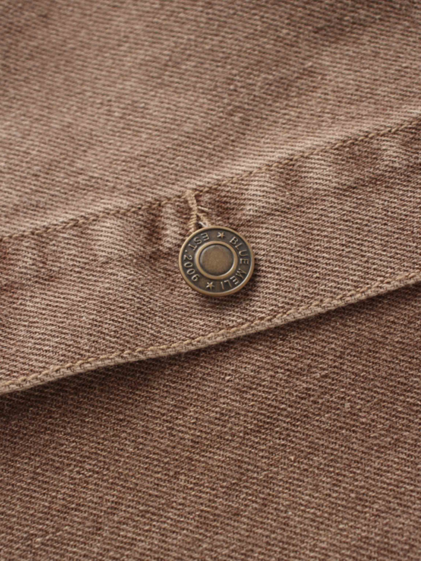 Button Down Denim Skirt-Brown-4