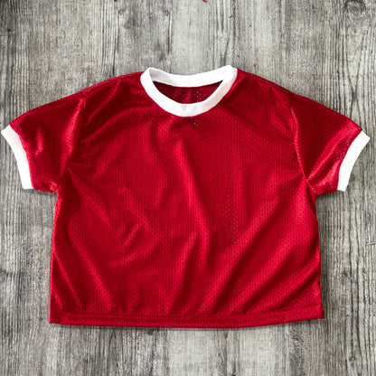 6031 - Women's Cropped Mesh Ringer Tee-8