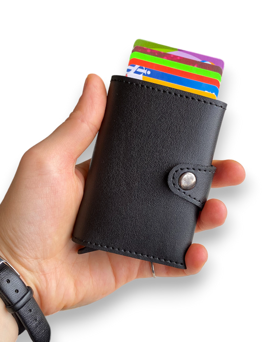 Angora - Vegan Leather RFID Mechanism Card Holder with Cash Compartment-0