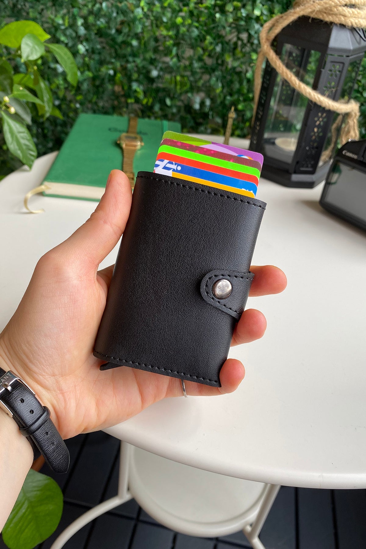 Angora - Vegan Leather RFID Mechanism Card Holder with Cash Compartment-1