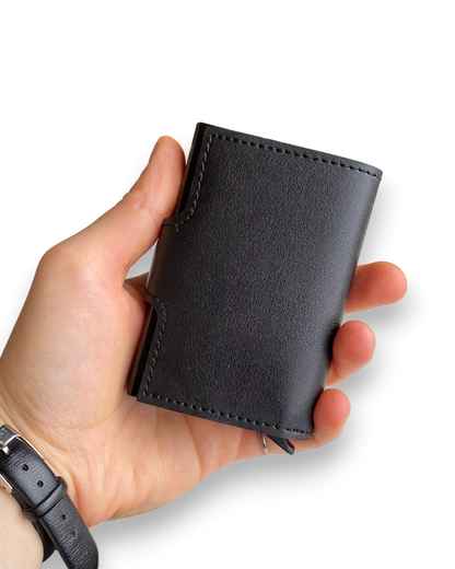 Angora - Vegan Leather RFID Mechanism Card Holder with Cash Compartment-3