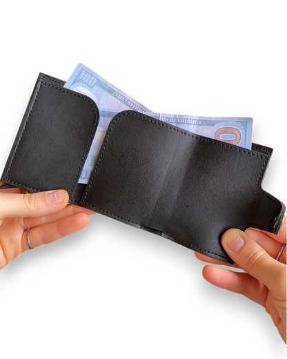 Angora - Vegan Leather RFID Mechanism Card Holder with Cash Compartment-2