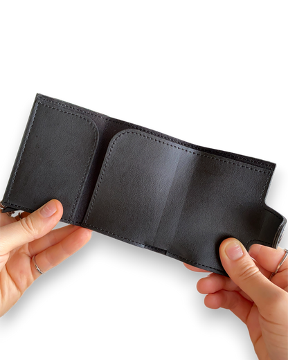 Angora - Vegan Leather RFID Mechanism Card Holder with Cash Compartment-4