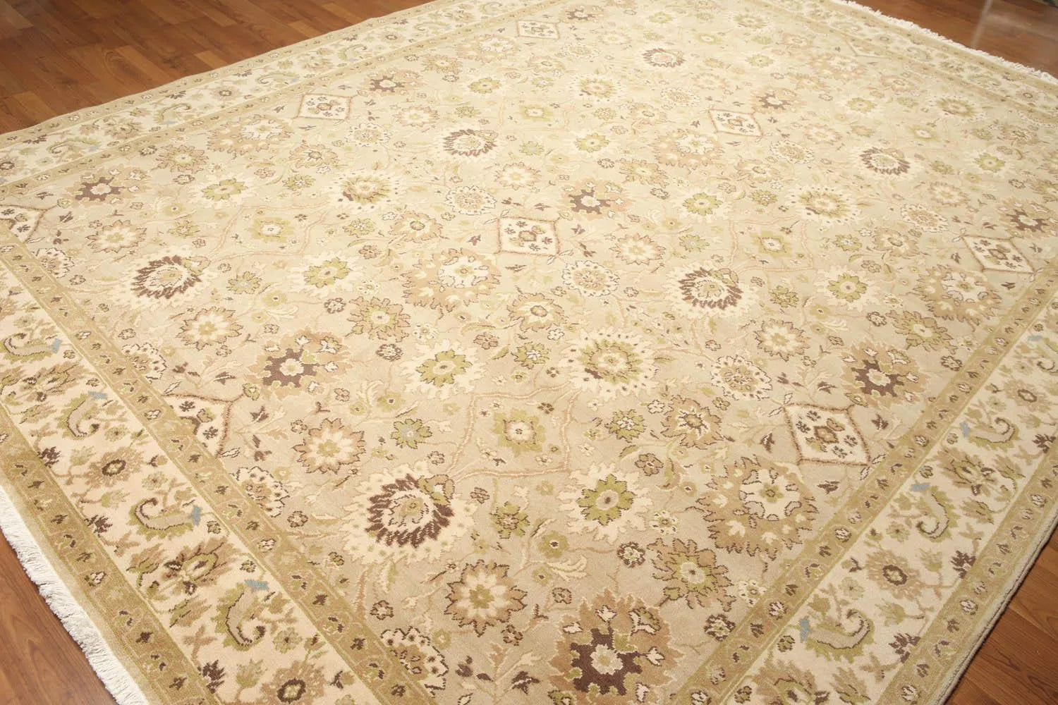 9' x 12' Traditional Oushak Hand Knotted Area Rug Carpet 100% wool Beige-2