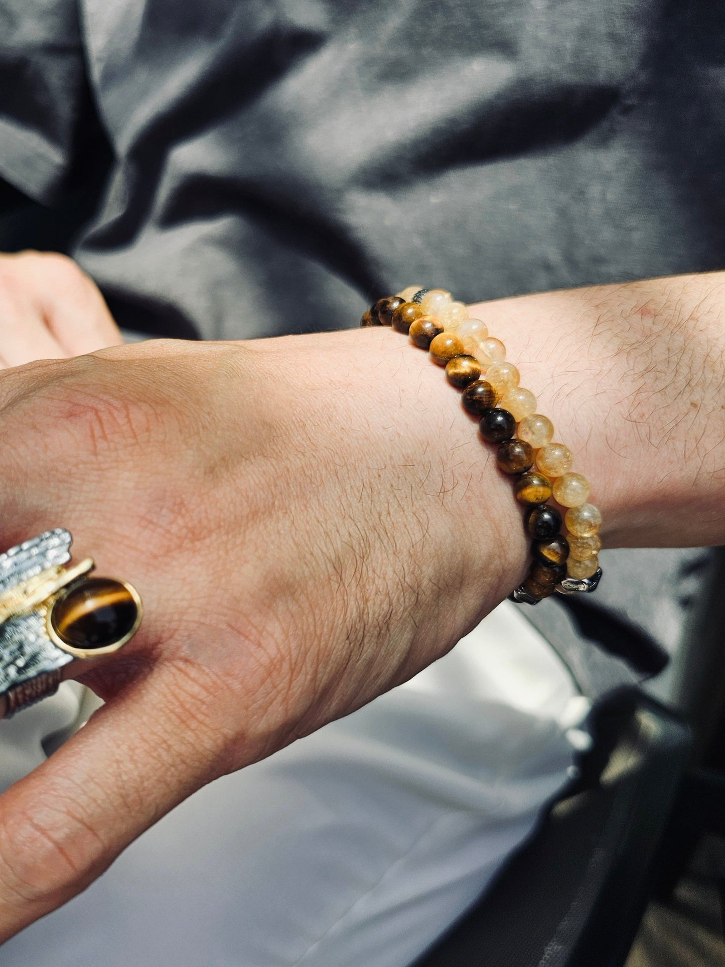 Citrine Flexible Men's Bracelet MEB11-1