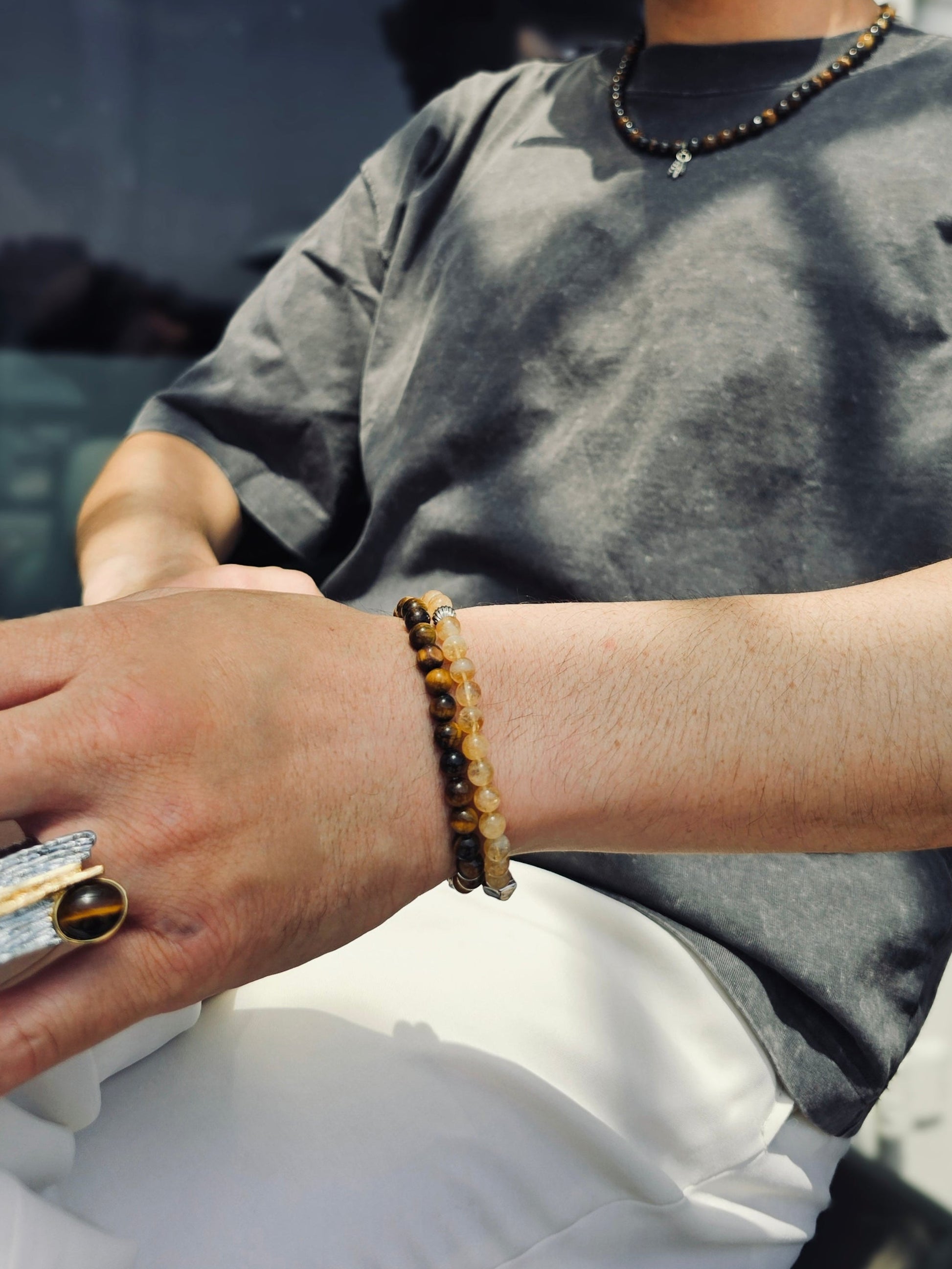 Citrine Flexible Men's Bracelet MEB11-2